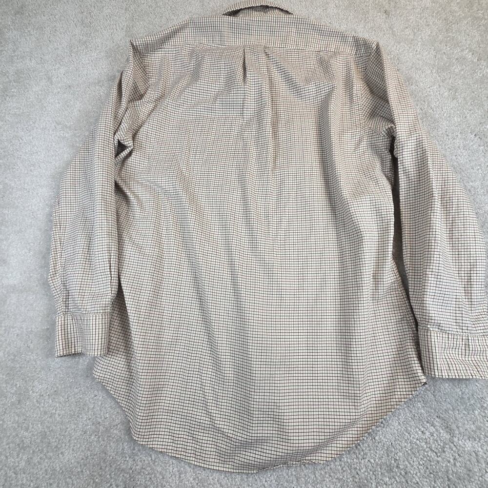 Ralph Lauren Mens Dress Shirt Tan Plaid Men's Size M Preppy Classic Pony - Picture 3 of 8